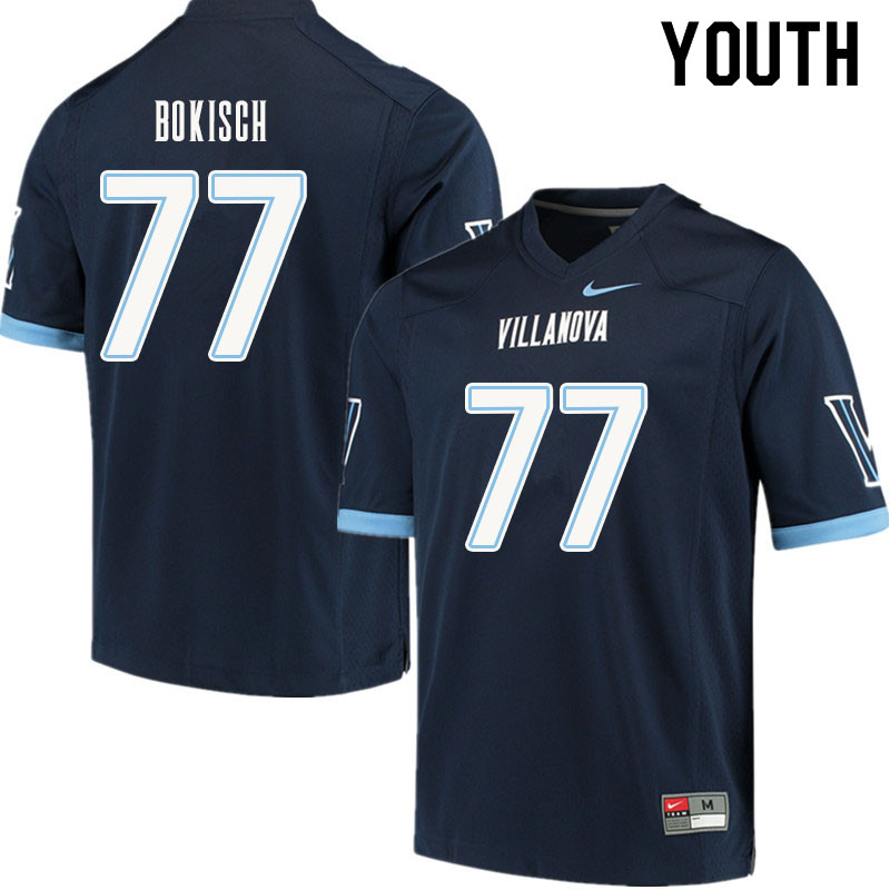 Youth #77 Erik Bokisch Villanova Wildcats College Football Jerseys Sale-Navy